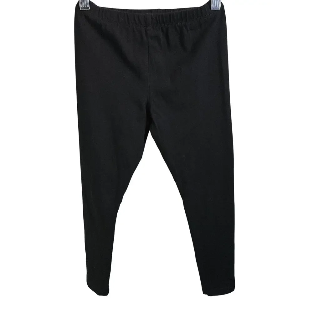 Children's Place Girls Size M Leggings Solid Black Simple Casual Everyday Basic
